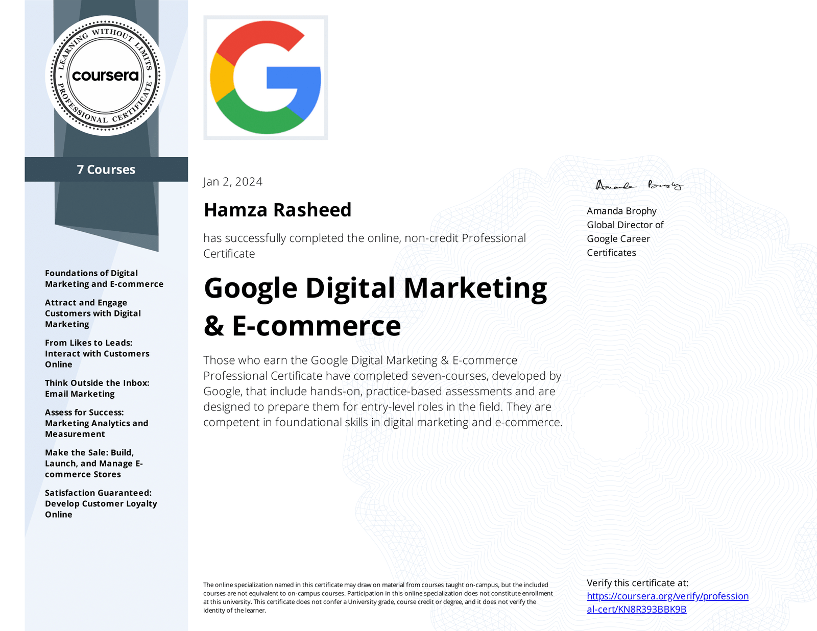 Google Digital Marketing & E-commerce