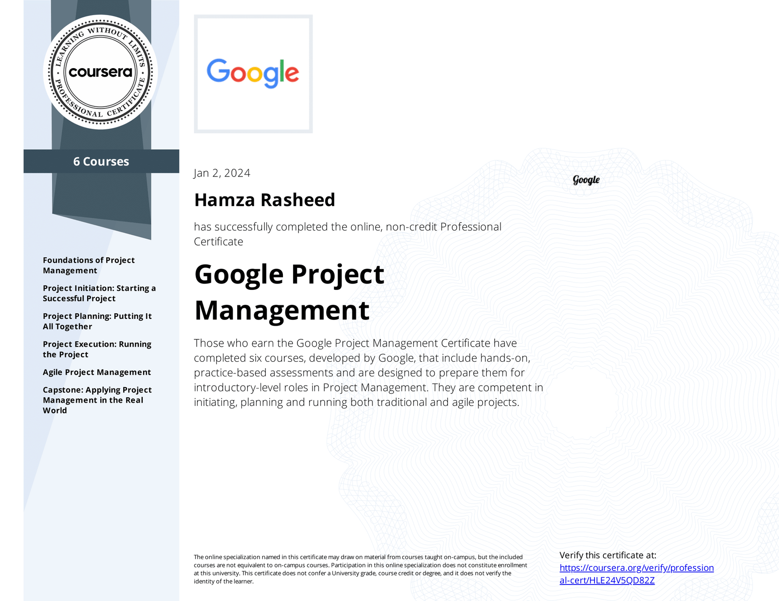 Google Project Management