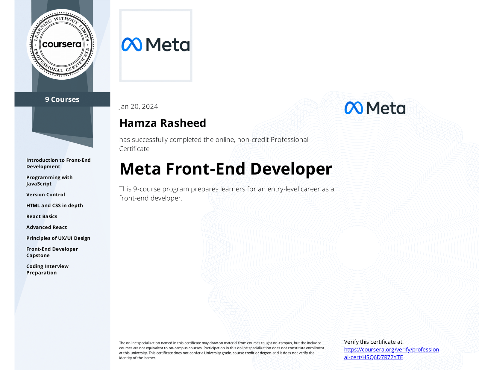 Meta Front-End Developer